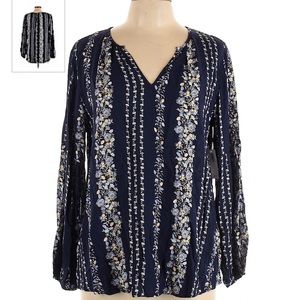 Navy Floral Blouse